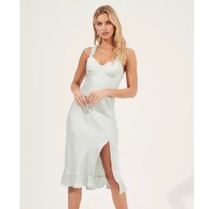Cross-Back Ruffle Strap Astr Dress MINT - Small